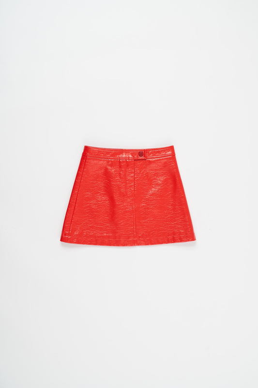 WRINKLED PATENT SKIRT