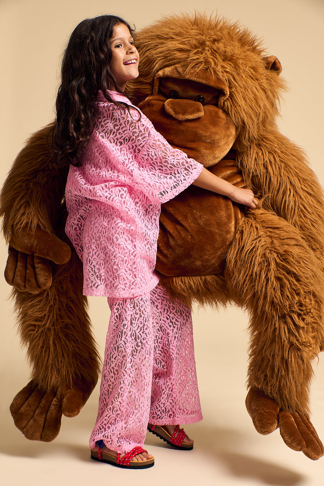 POMMEGRANATE LACE TROUSERS PINK 4/5Y