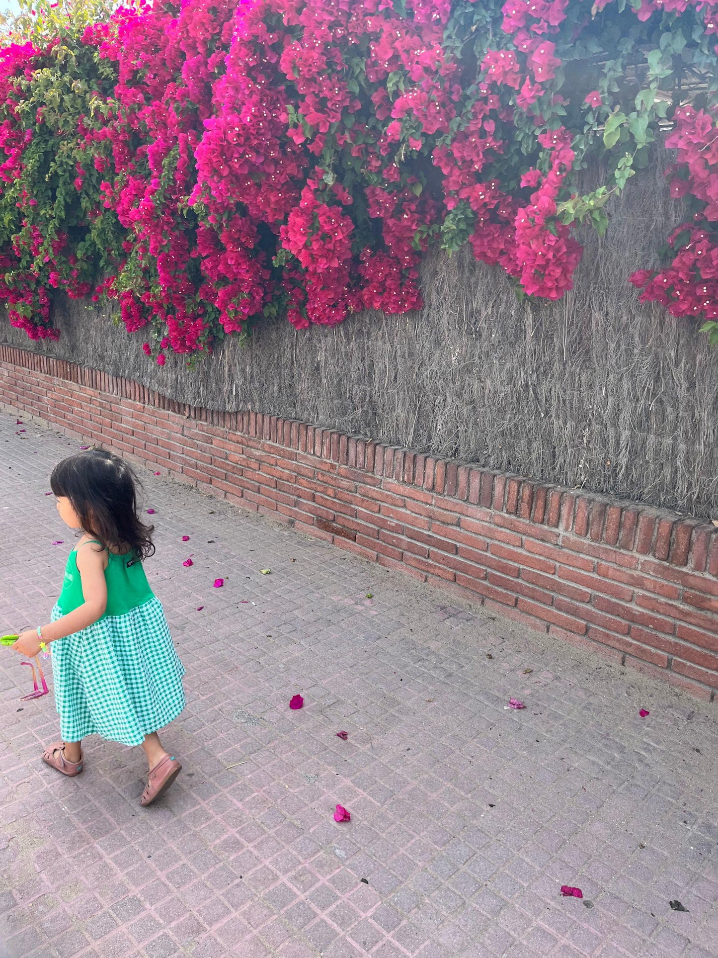 GINGHAM SHORT DRESS GREEN