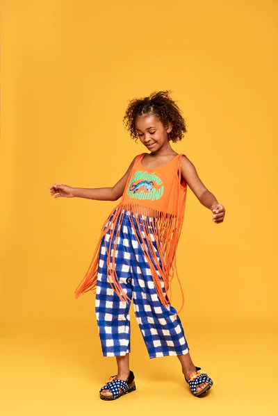 GECKO FRINGES T-SHIRT FLUO ORANGE 6Y