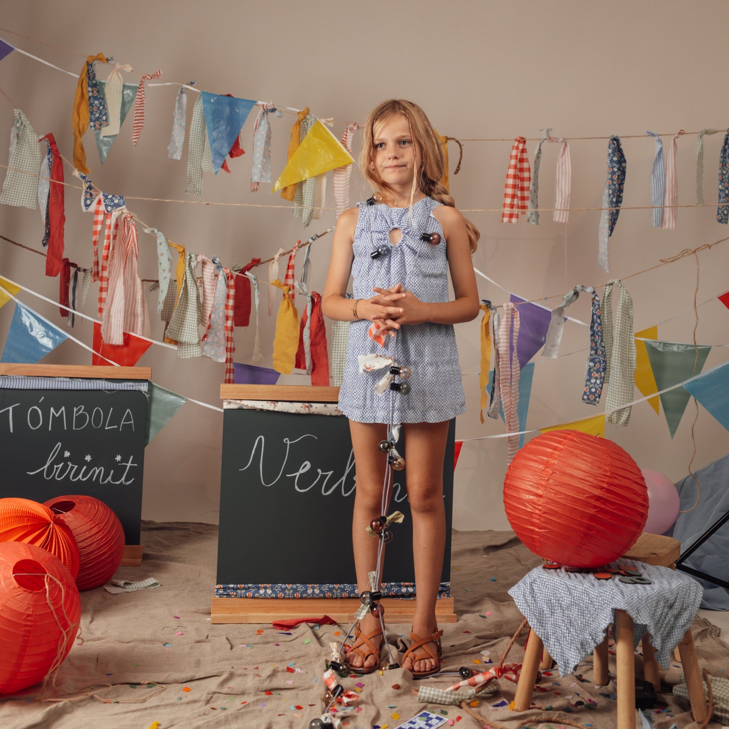 BLUE GINGHAM CIRCLE DRESS 4Y