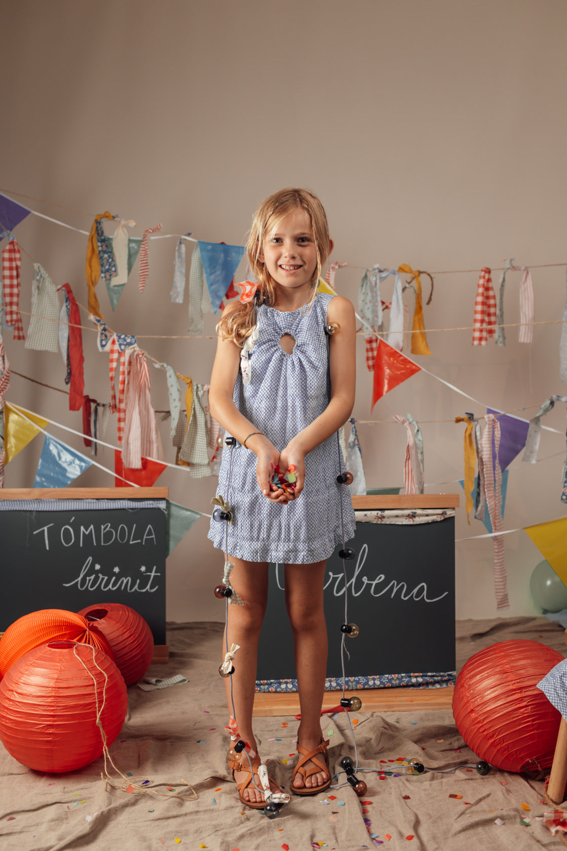 BLUE GINGHAM CIRCLE DRESS 4Y
