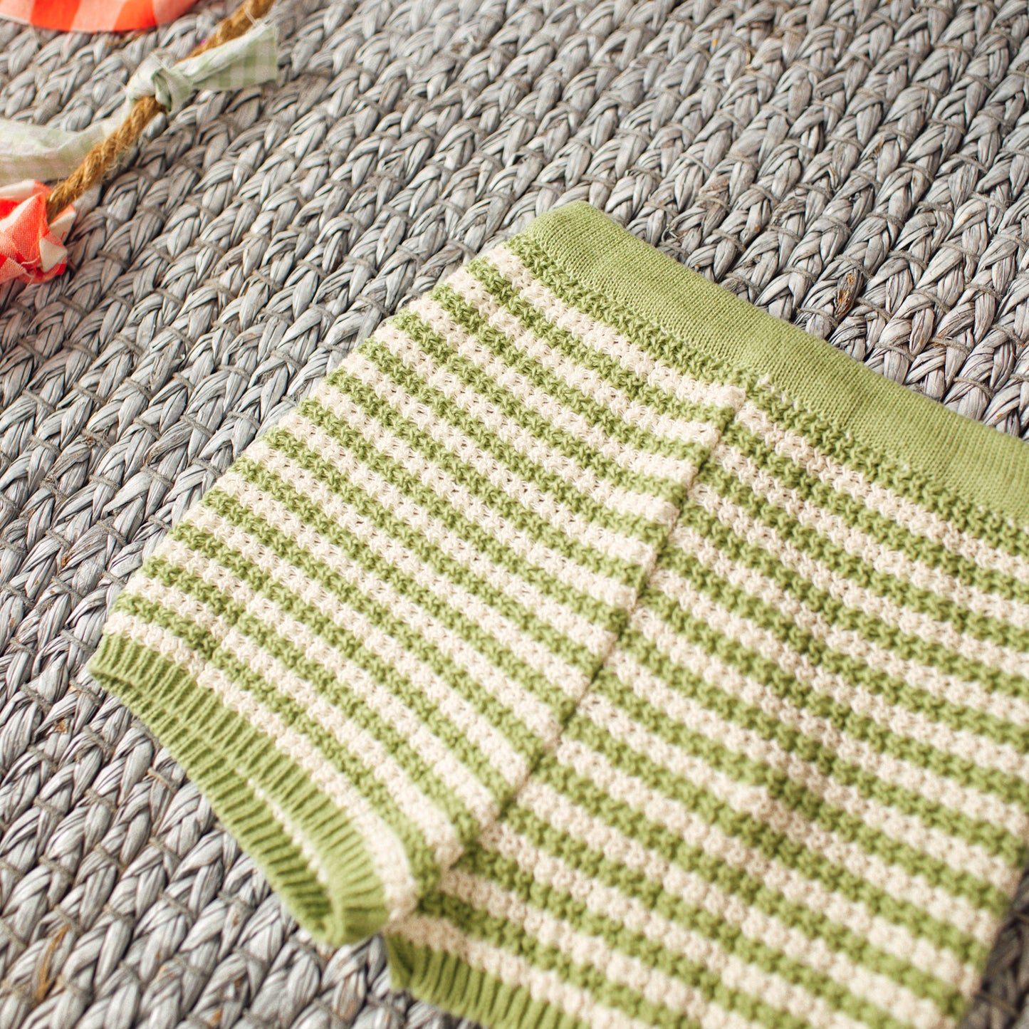 GREEN AND WHITE SHORTS