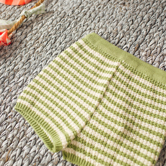 GREEN AND WHITE SHORTS