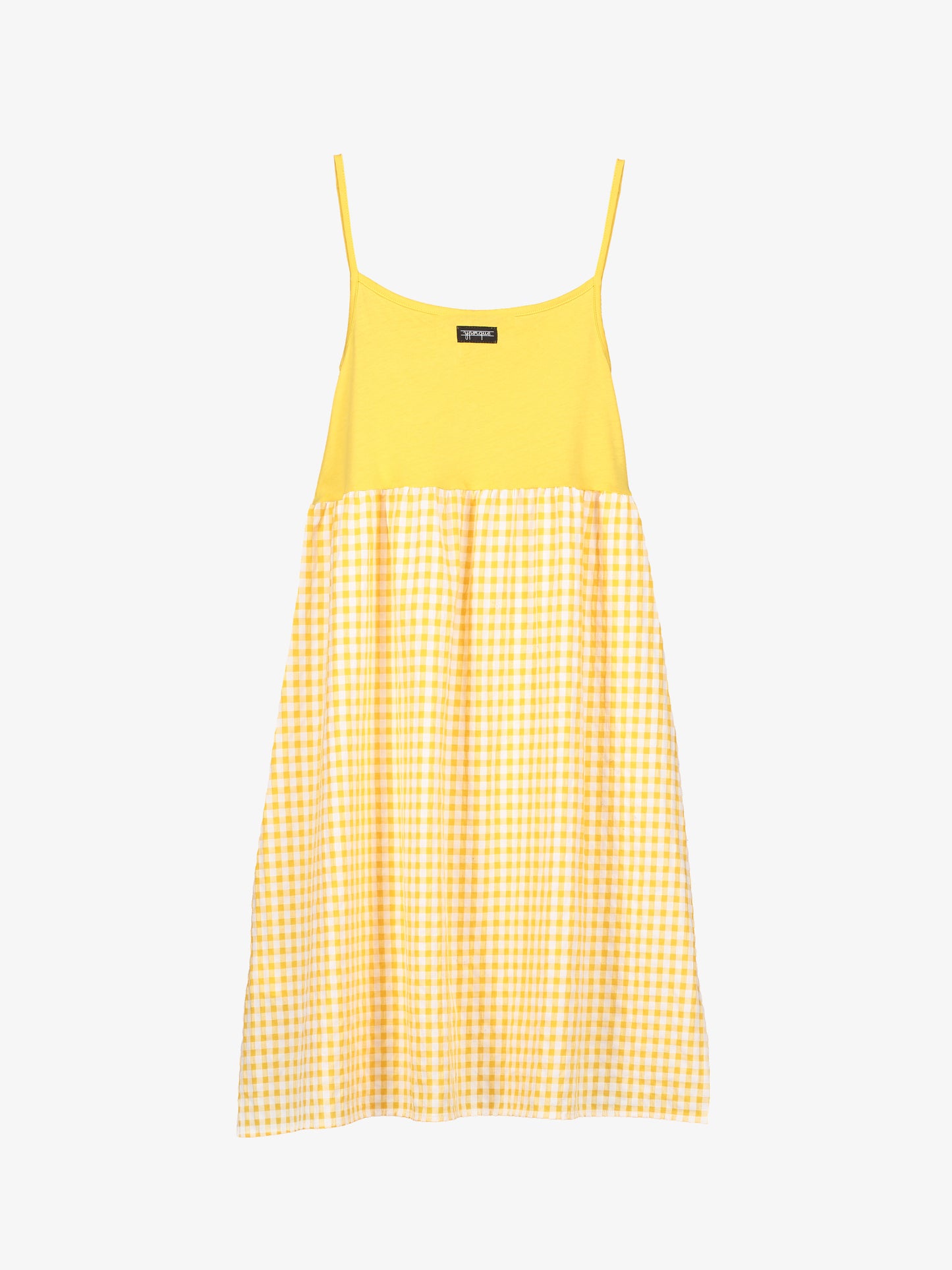 GINGHAM MIDI DRESS YELLOW