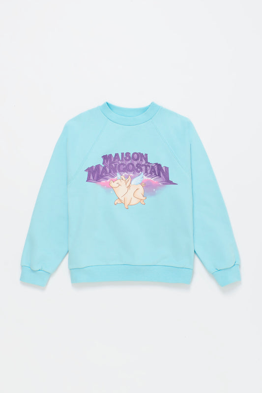 FLYING PIG SWEATSHIRT LIGHT BLUE