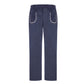 WOMAN COBALT BLUE VELVET EMBROIDERED BELL BOTTOM PANTS