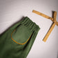 Olive corduroy embroidered bell bottom pants 12Y