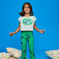 STARS LEGGINGS FLARED GREEN 4Y