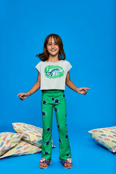 STARS LEGGINGS FLARED GREEN 4Y