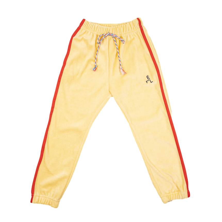 Yellow Velvet Gogger Pants