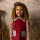 Cherry corduroy straight overall dress 4Y