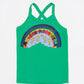 RAINBOW SLEEVE SLESS T-SHIRT GREEN