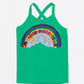 RAINBOW SLEEVESLESS T-SHIRT GREEN