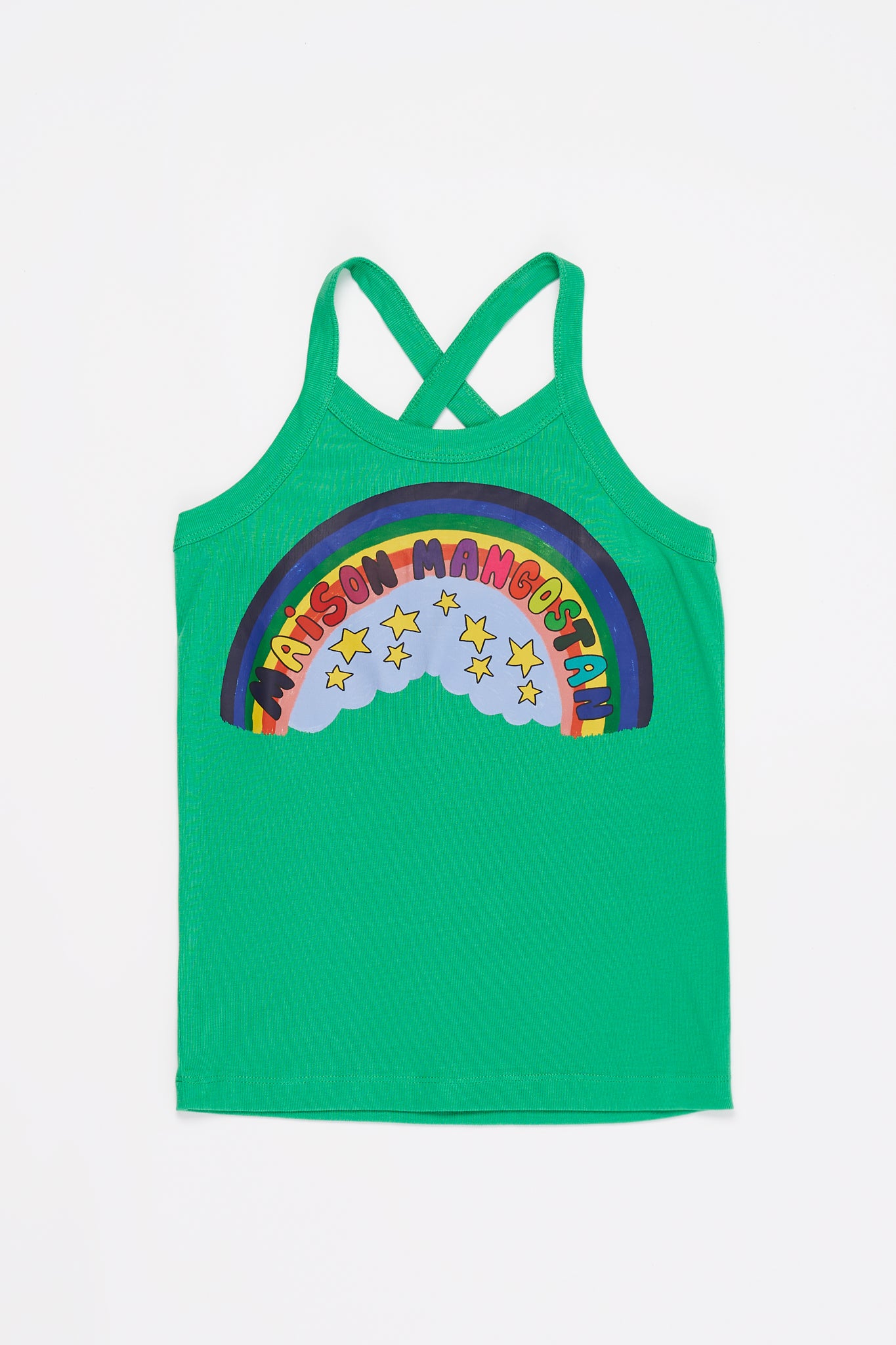 RAINBOW SLEEVESLESS T-SHIRT GREEN