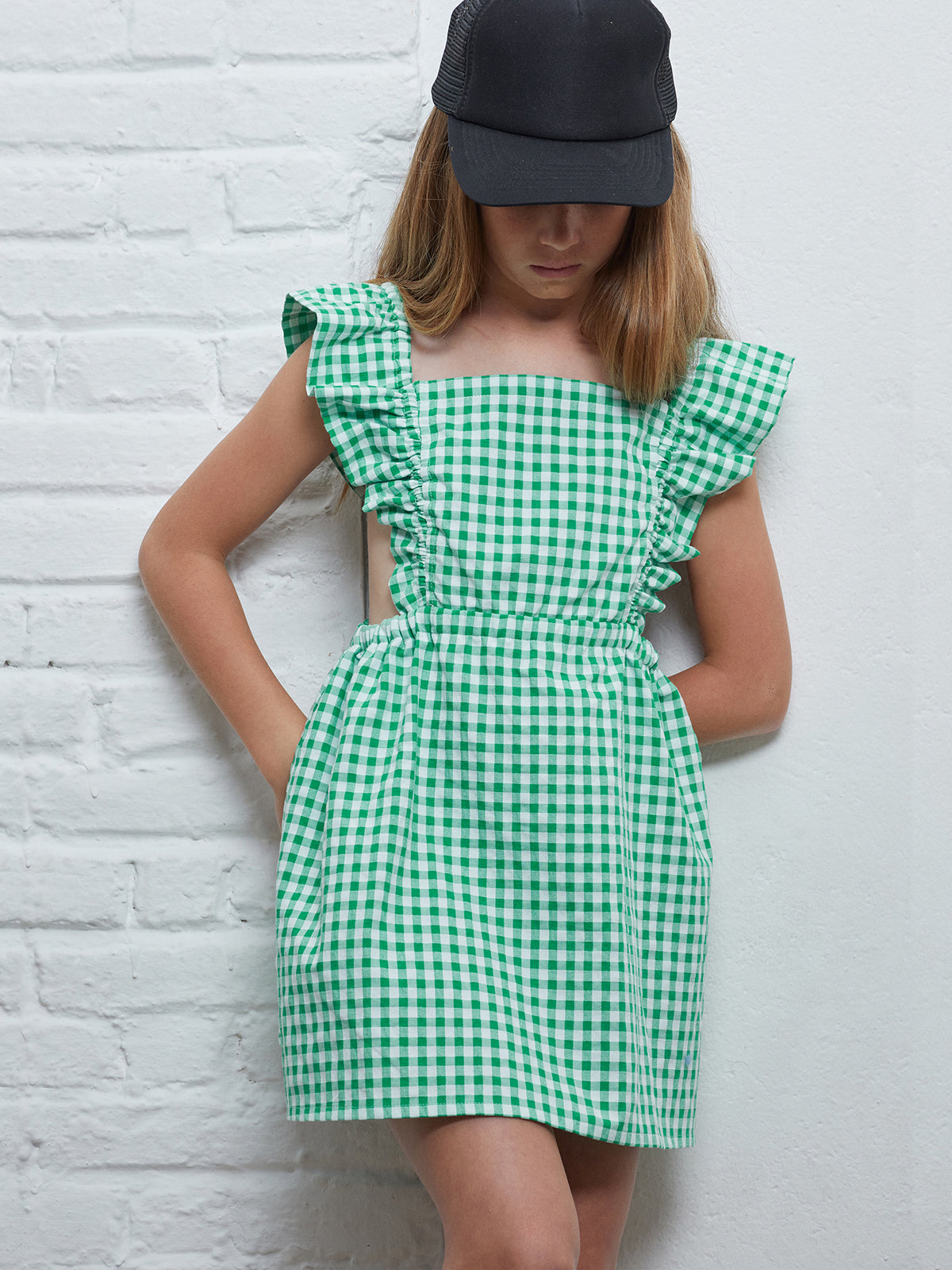 GINGHAM RUFFLED DRESS 6Y