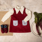 Cherry corduroy straight overall dress 4Y